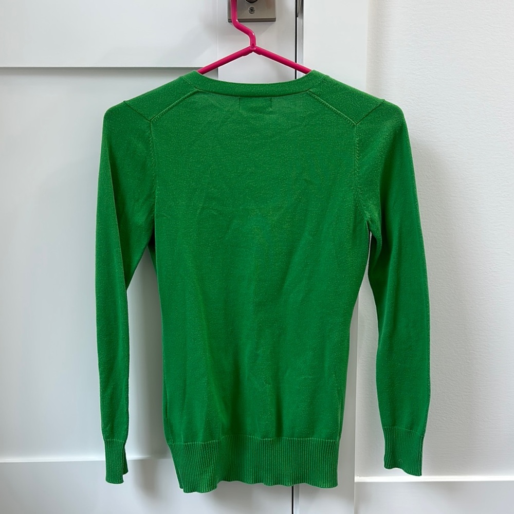 Ralph Lauren Green Knit Sweater V-Neck - Picture 2 of 2